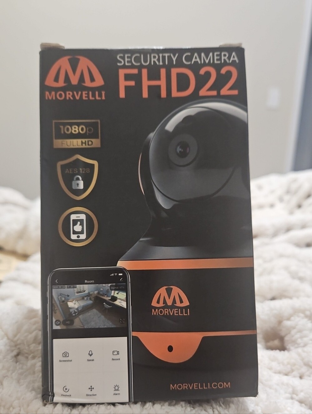 FHD22 1080p Home Security Camera - Black & Orange